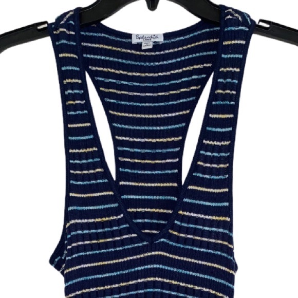 SPLENDID Blue & Yellow Striped Racerback Tank Top - Picture 5 of 9